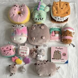 Pusheen Plush Collection in Gray, Pink, Mint, Yellow, Brown